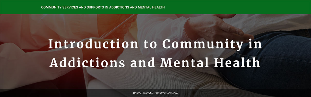 community in addictions and mental health header example