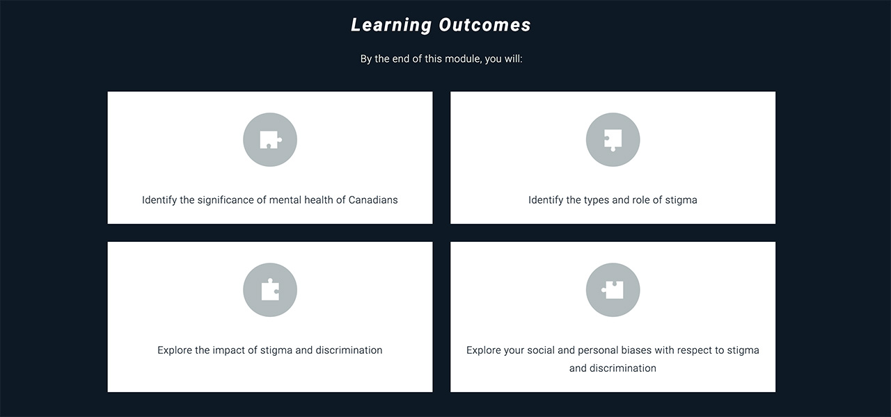 additions and mental health learning outcomes examples