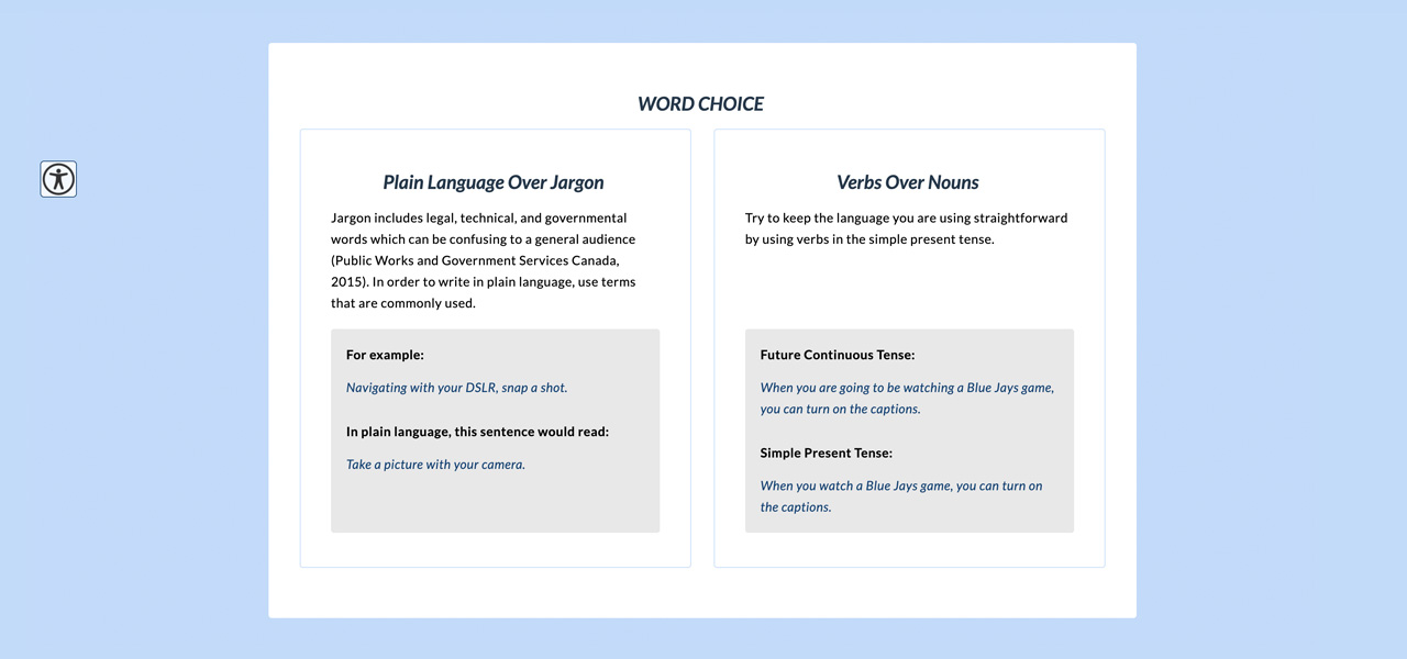 making accessible media website callout section