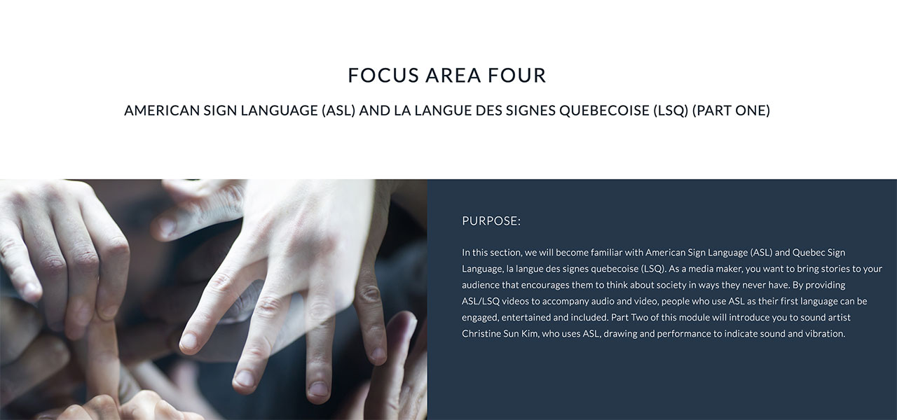 making accessible media focus area